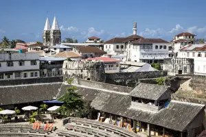 Zanzibar Prints: Stone Town, showing the Arab Fort and Saint Joseph