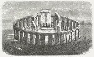 Images Dated 11th October 2013: Stonehenge, World Heritage Site in England, wood engraving, published 1876