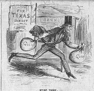 Humorous And Satirical Art Prints: Stop Thief Political Cartoon