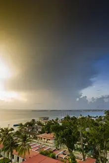 Assembling Prints: Storm gathering over Palacio de Valle in Cienfuegos, Cuba, Caribbean, Americas