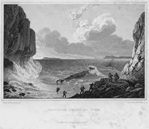 Landscape Male Vessel Boat Row Prints: Storm Landing