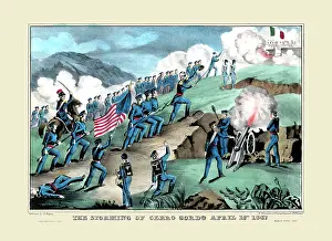 Mexican American Prints: The Storming of Cerro Gordo April 18th, 1847