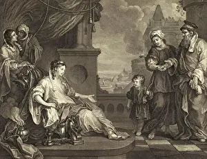 Daughters Prints: Story of the Prophet Moses, Moses is brought to Pharaoh's daughter