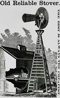 Barn Prints: Stover Windmill Barn Cut Out Worker
