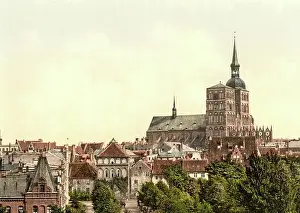 Stralsund in Mecklenburg-Western Pomerania, Germany, Historical, Photochrome print from the 1890s