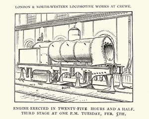 Images Dated 25th April 2016: Stream Train under construction, Crewe Locomotive Works, 1892