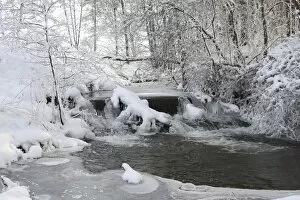 Images Dated 13th December 2012: Stream in winter, Bavaria, Germany