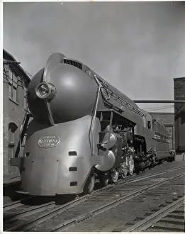Streamlined Locomotive on Tracks