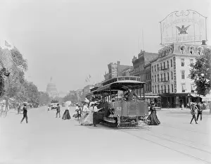 Advertising Sign Prints: Street Car on Pennsylvania Avenue