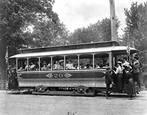 Outing Prints: Street Car Used For School Outing