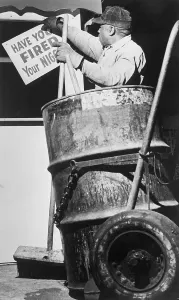 Montgomery Prints: Street Cleaner Tears Down Racist Sign