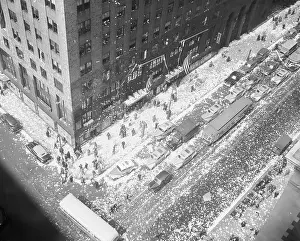 Covering Prints: Street Covered With Ticker Tape; V-E Day