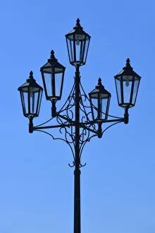 Street light, marketplace of Heide, Dithmarschen district, Schleswig-Holstein, Germany, Europe