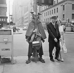 Wrapped Prints: Street Musician Wrapped in Blanket