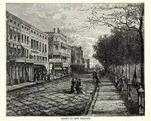 Images Dated 6th November 2017: Street in New Orleans, 19th Century