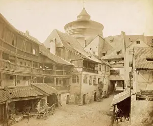 City Walls Prints: Street Scene at the City Wall with View to the Castle