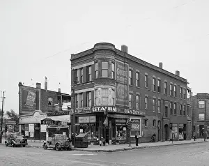 File 2460 Prints: Street Scene With Shops