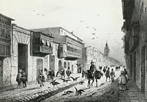 Street Scene with Travelers and Vultures