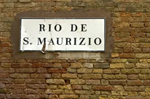 Street sign in the old town Venice Italy