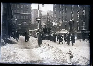 Shovel Prints: Street Snow Scene