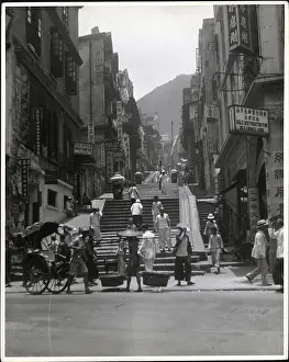 Street With Steps In Hong Kong