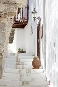 Street steps (stairs) in Naxos Chora, Cyclades, Gr