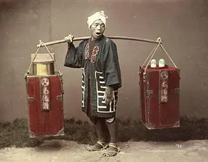 Descent Prints: Street vendor with amazake, a traditional Japanese drink made from fermented rice