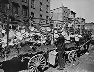 Everyday Scene Prints: Street vendor with household appliances, New York City, New York State, USA. 1936