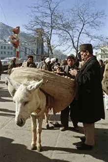 Huty35338 Prints: Street Vendor With Mule