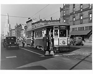 Prints of A streetcar on Flatbush Avenue in Brooklyn, New York City, 1910s. (Photo by Frederic Lewis/Getty Images) Urban Echoes of America’s Golden Age: Streetcar On Flatbush Avenue In Brooklyn, New York City