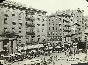 1880s Prints: Streetcars Outside the Astor House Hotel