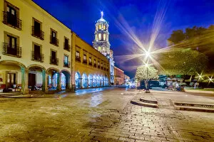 Images Dated 31st July 2016: Streets of downtown Queretaro, Mexico at dawn