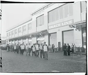 Strikers Carrying Their Picket Signs