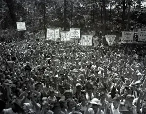 Strikers Cheering During Labor Day Celebration