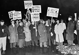 Buffalo Prints: Strikers Gathering Outside Steel Plant