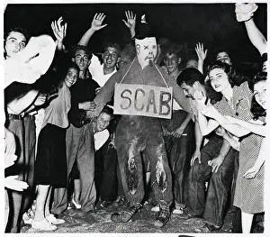 Dummy Prints: Strikers Holding Effigy Of Non-Striker