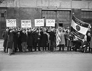Picketing Prints: Strikers Picket General Motors Plant