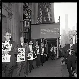 Strikers Picket New York Times Building