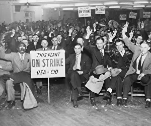 Striking Steel Workers Hold Mass Meeting