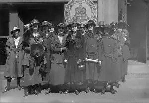Protester Prints: Striking Telephone Operators Posing While on Picket Duty