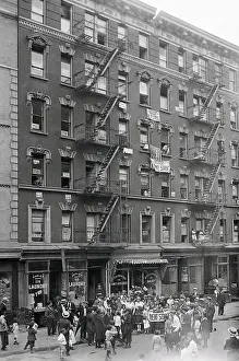 Harlem Prints: Striking Tenants Outside Their Building