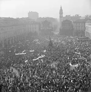 Striking Workers Demonstrating in Piazza