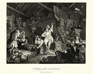 Theatre Prints: Strolling Actresses Dressing in a Barn, William Hogarth