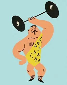 Adul Prints: Strong Man Lifting Weights