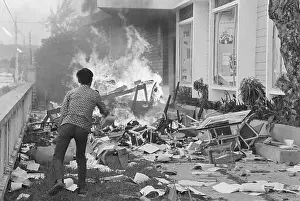 Buddhist Prints: Student At Book Burning In South Vietnam
