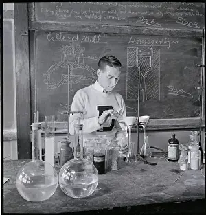 Class Prints: Student Doing Experiment in Laboratory