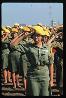 Jakarta Prints: Student Forces Shown During Military Review