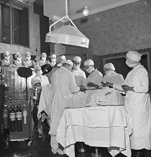 Surgery Prints: Student Nurses Observe Operation In Ny
