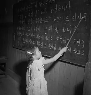 Seoul Prints: Student in Wartime Classroom