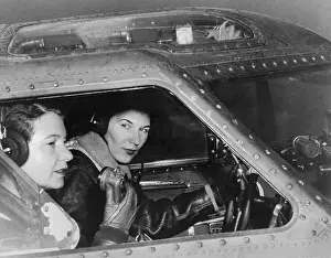 Two Student Women's Air Service Pilots Preparing for Takeoff
